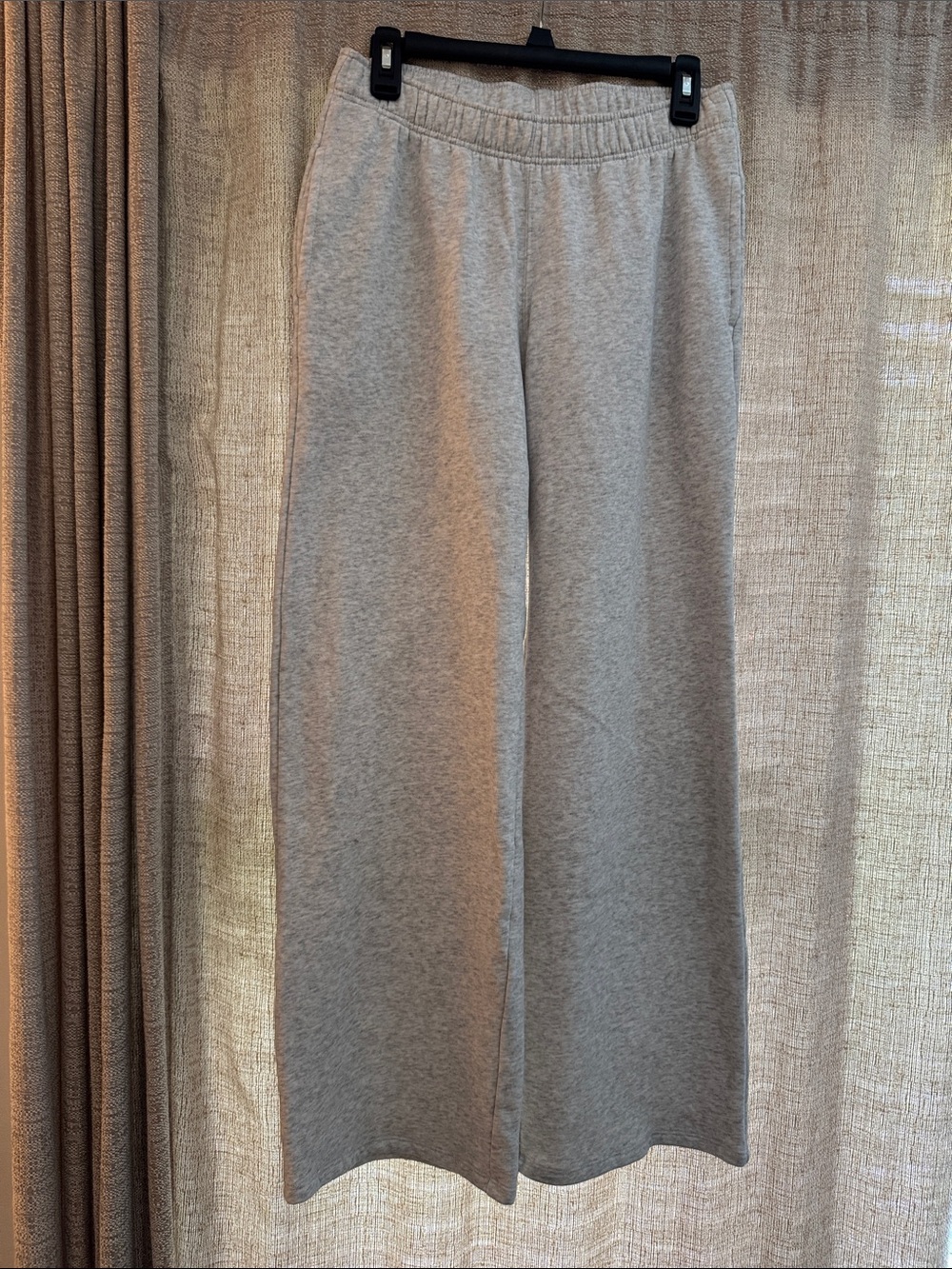 Hollister Light Gray Wide-Leg Track Pants